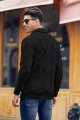 Mens Shawl Collar Pullover Sweater Cable Knitted Cotton Slim Fit Ribbed Chunky Winter Thermal Twisted Sweaters